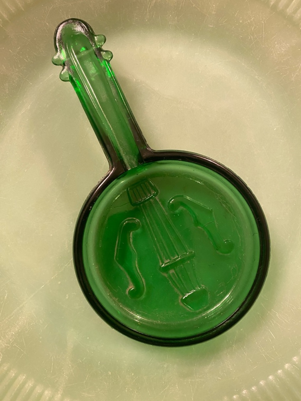 Vintage L. G. Wright Colored Art Glass Banjo Trinket Dish Ashtray